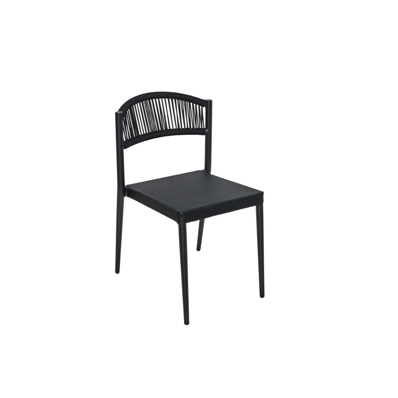 Tahiti 17.75'' H Stacking Side Chair, Black