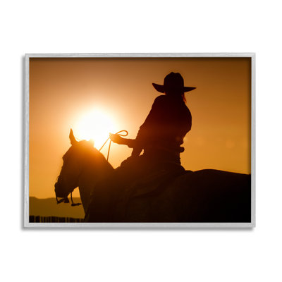 " Cowboy at Sunset Silhouette " Color Photography