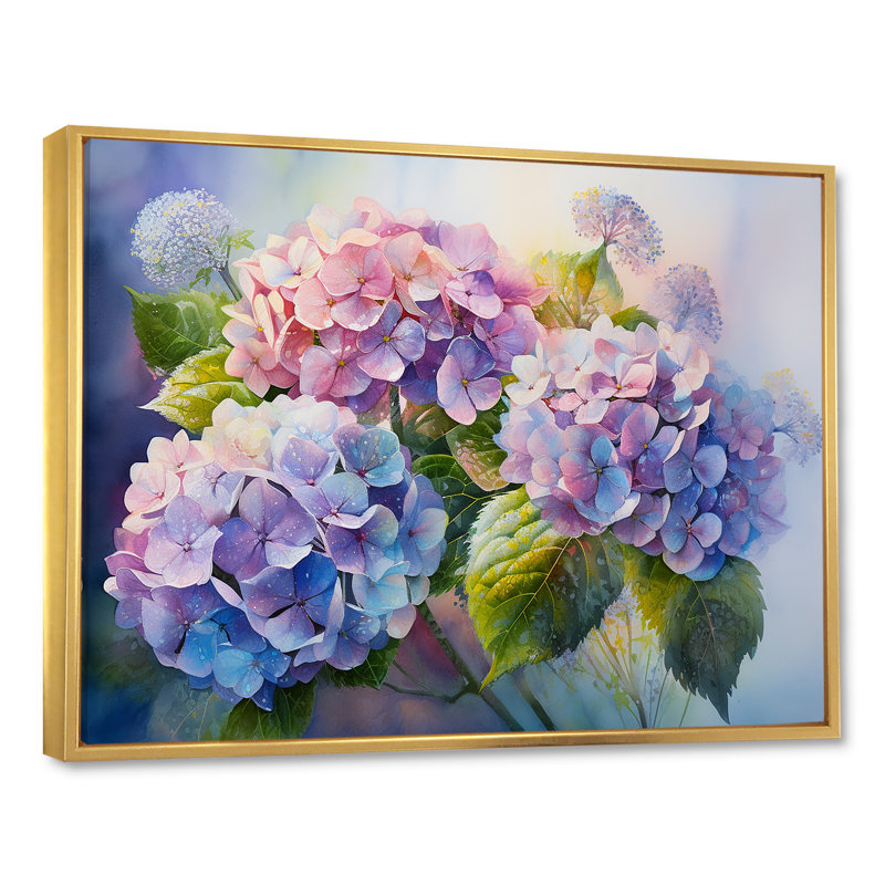 «Rose et mauve», impression sur toile, H 30 po x l 40 po x P 1,5 po, Cadre flottant doré