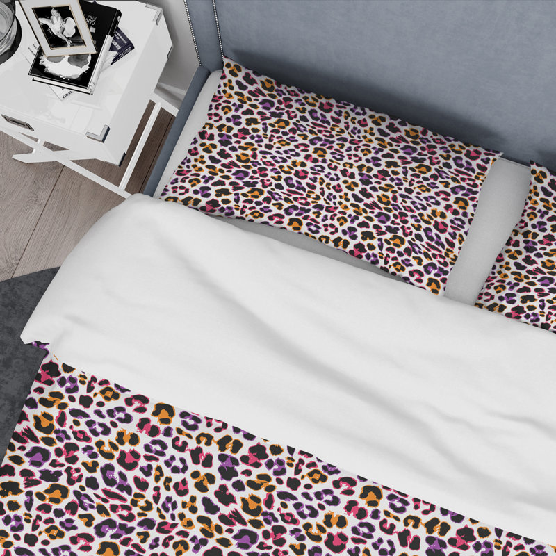 Ensemble de housse de couette en fourrure safari vi de leopard, Housse simple + 1 taie décorative