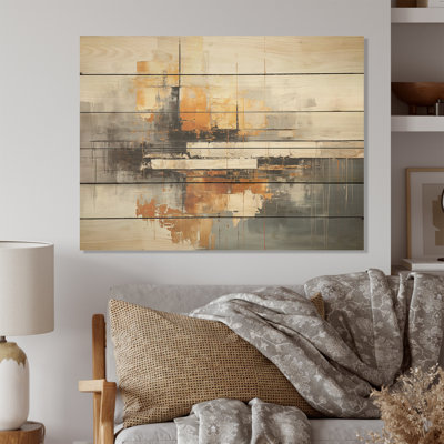 Lakehouse Foilage Solitude - Lakes Lakehouse Wood Wall Art On Natural Pine Wood