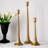 Antique Gold 3-piece Varying Height Taper Candle Holder Set