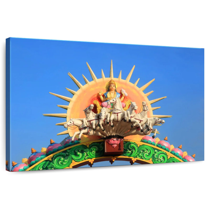 Divinité indienne Surya, H 8 po x l 12 po