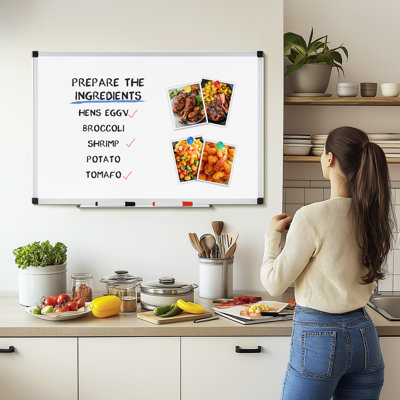 48''X32''Magnetic White Board With Dry Eraser And Pens