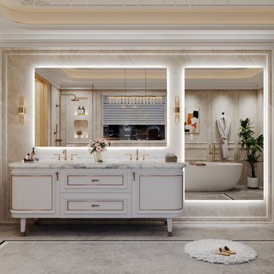 Lunara UL Certified Frameless Backlit LED Bathroom Vanity Mirror , Anti Fog Temper Glass 3 Year Warranty