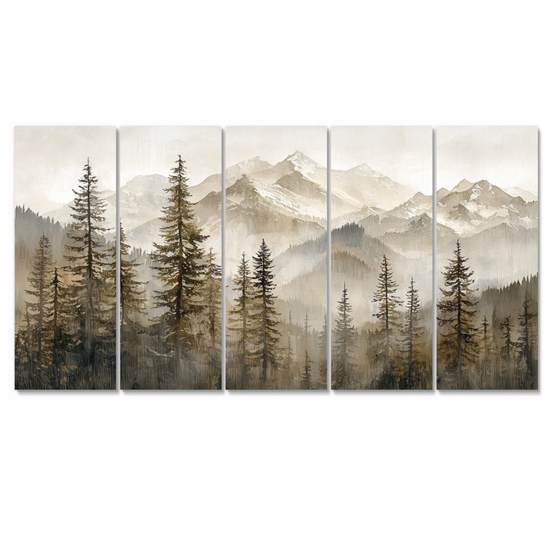 «Timber and Peaks Mountain implicity in Winter III» - et décoration murale montagnes - Art mural traditionnel, 5