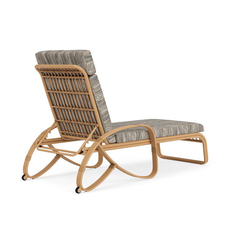 Riviera Outdoor Chaise Lounge, Woodgrain Ash