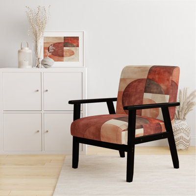 Chaise d'appoint abstraite moderne transitionnelle - Fauteuil Terracotta Balance II