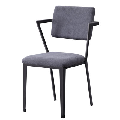 Chaise de bureau en tissu gris avec dossier ajouré et structure métallique pour un environnement de travail productif et confortable.