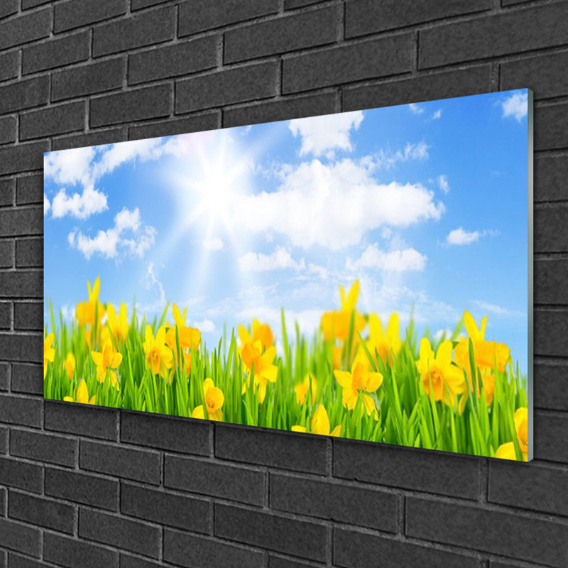 Floral Jonquille Sun - No Frame Print on Glass
