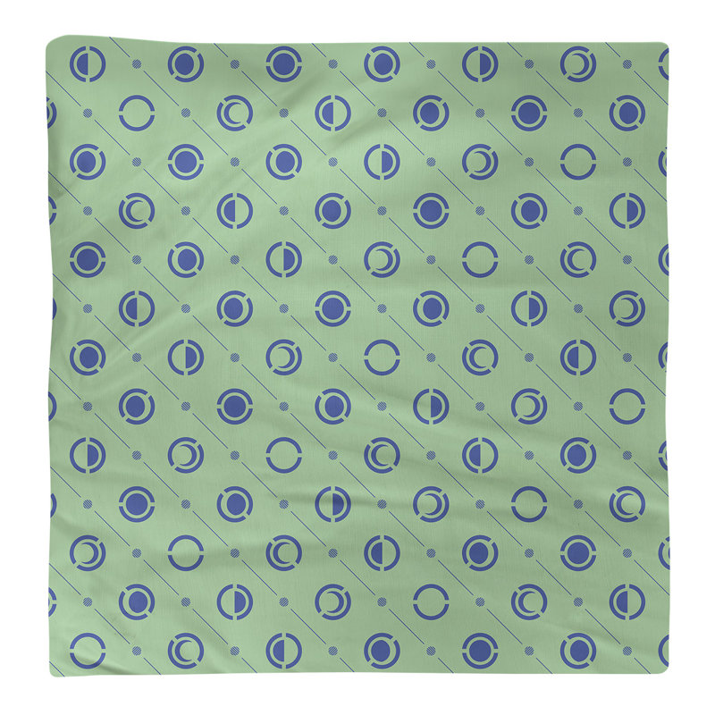 Noira Gothard Cotton Geometric Square Napkin, Blue/Green, 0.1" H x 10" W x 10" D, Cotton Twill