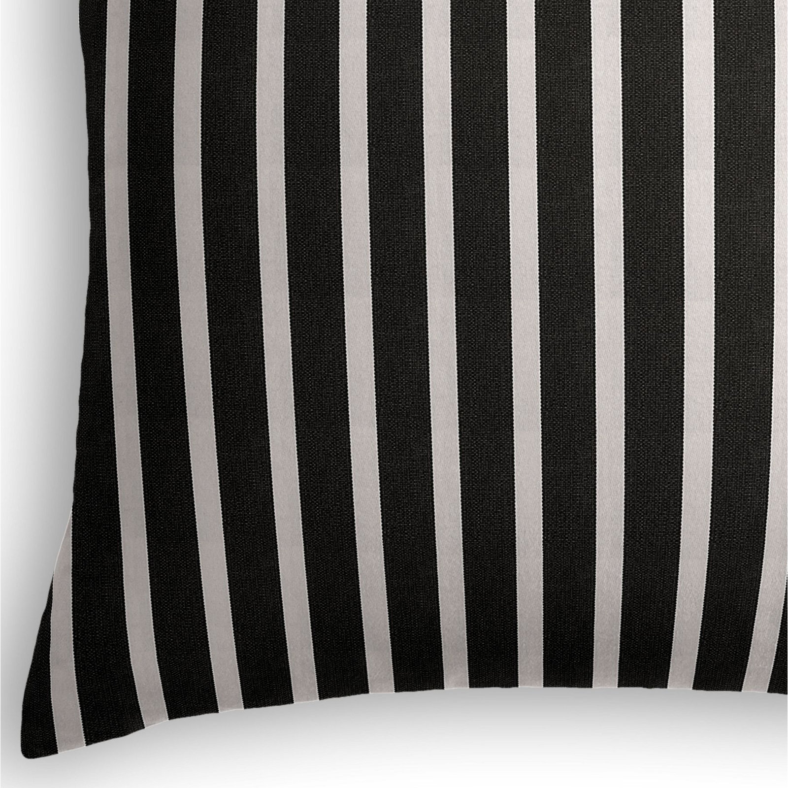 Sunbrella Shore Striped Indoor/Outdoor Throw Pillow, Black, 16" x 16" x 6"