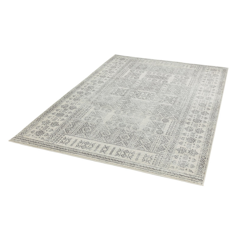 Grey Traditional Abstract Easy To Clean Rug For Living Room Bedroom And Dining Room, Rectangle 120 x 170cm