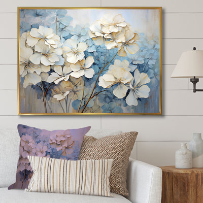 Minimalisme, géraniums blancs et bleus