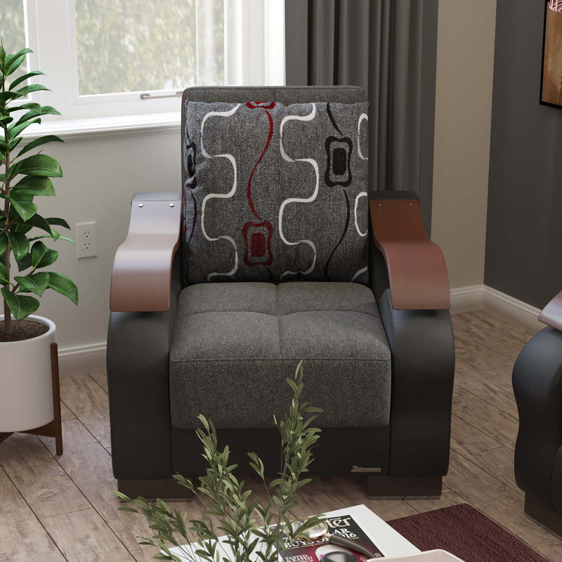 Fauteuil rembourré convertible avec rangement