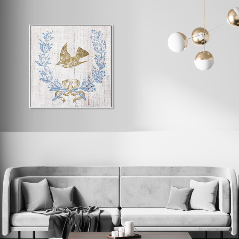Couronne et ruban II - impression, Toile avec cadre blanc, H 31 po x l 31 po