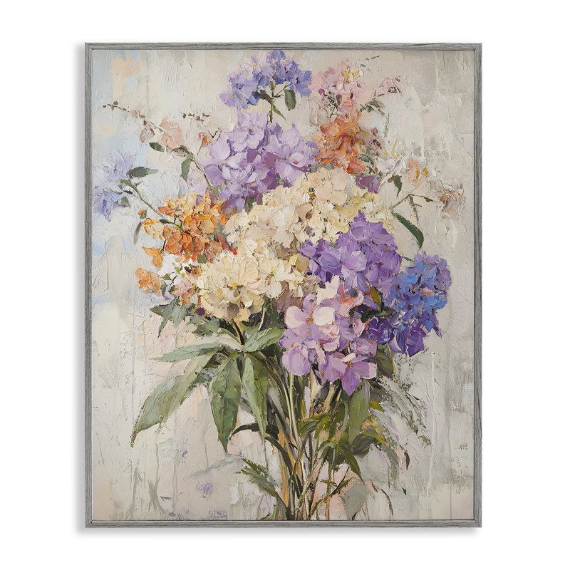 Abstrait hortensias en grappe, estampe numérique, design par Franklyn Gregory, Estampe numérique Farmhouse, H 14 po x l 11 po
