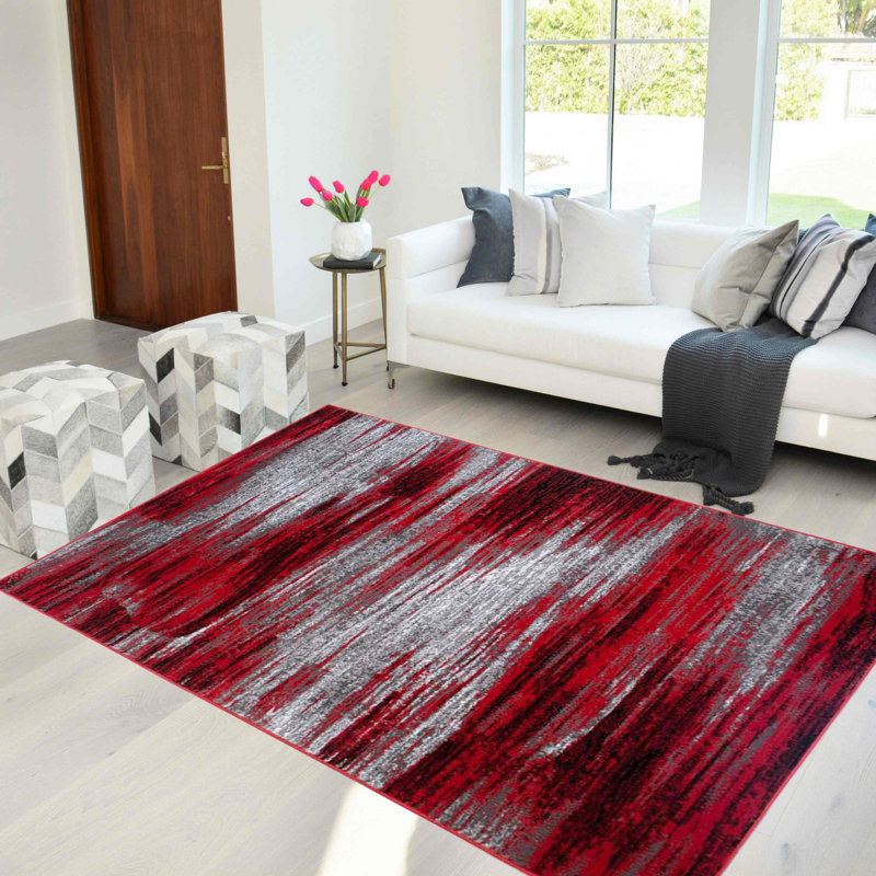Tapis géométrique tissé à la machine, Rectangle 5 pi x 7 pi