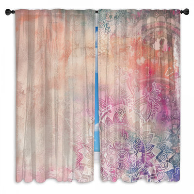 Mandala Window Curtains  Abstract Sheer & Room Darkening - 2 Panels