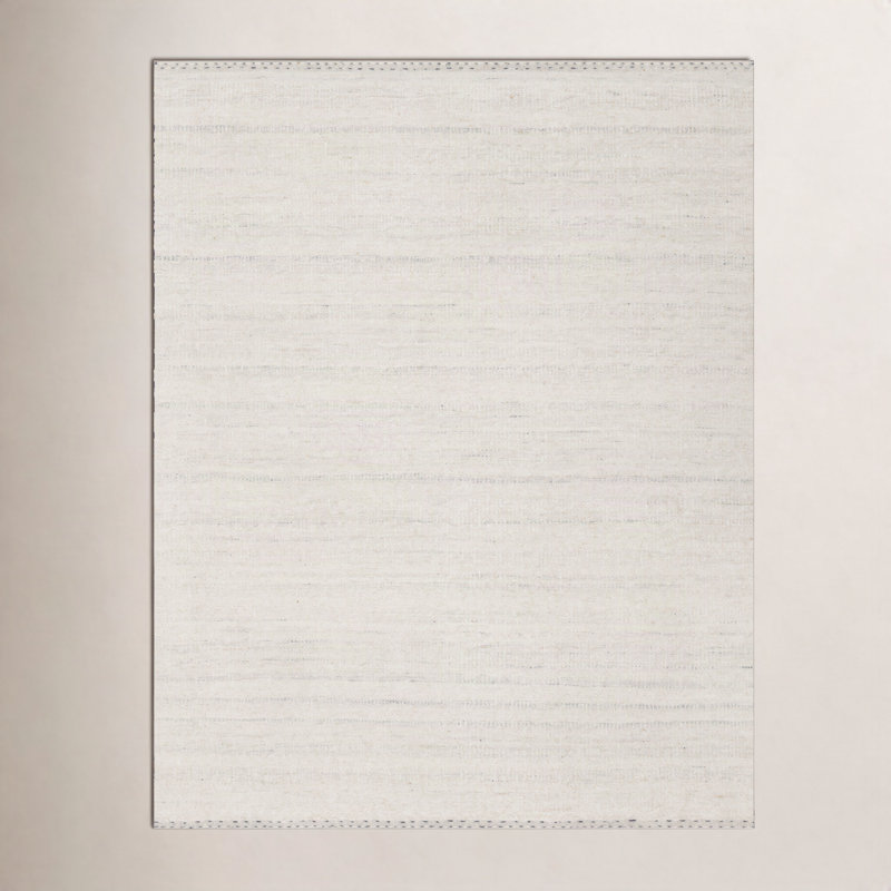 Tapis ivoire fait à la main Larissa, Rectangle 5 pi x 7 pi 6 po