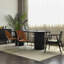 Table de salle à manger ovale noire en bois massif-1647121954
