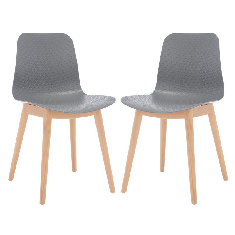 Haddie 17.3'' H Beech Side Chair, Gray