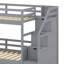 Lit superposé avec escalier de rangement, bureau, glissade et tiroirs-1386405214