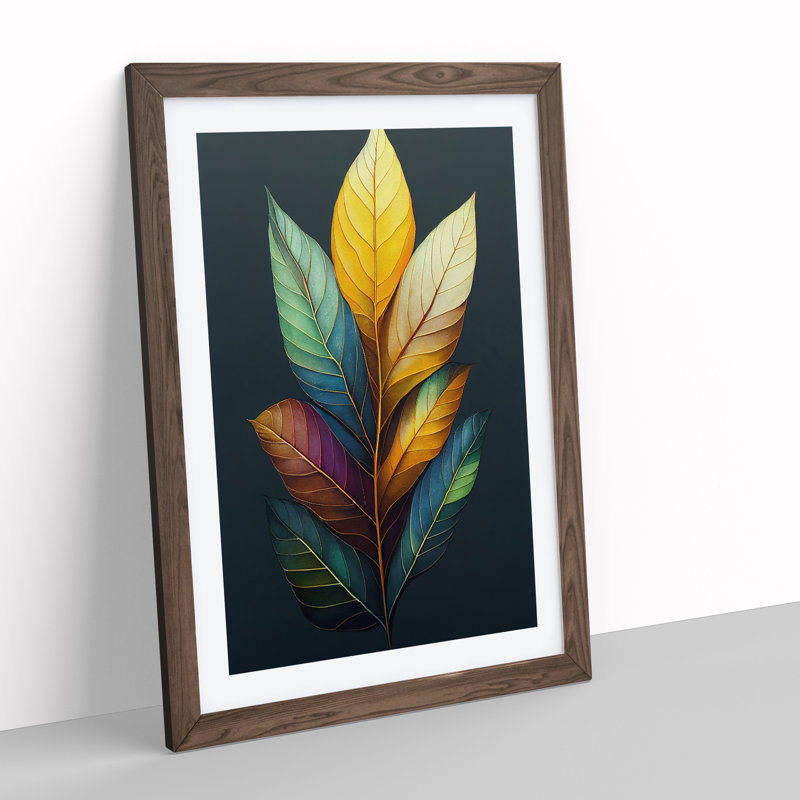 Serene Leaves 1 Piece Single Picture Frame Wall Art, 34cm H x 25cm W x 2cm D, Walnut