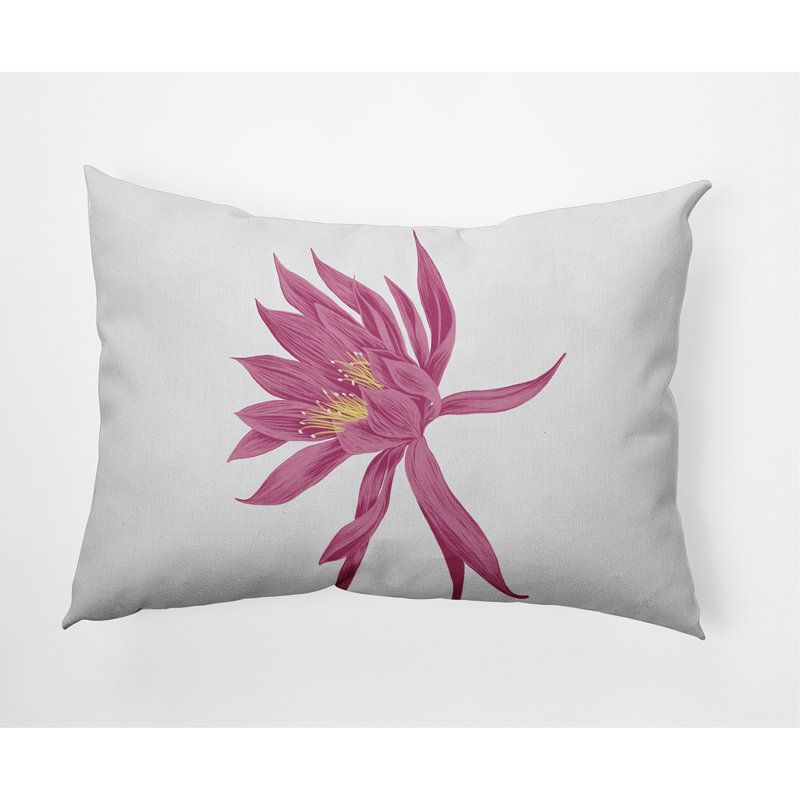 Hojaver Floral Outdoor Reversible Throw Pillow, Pink