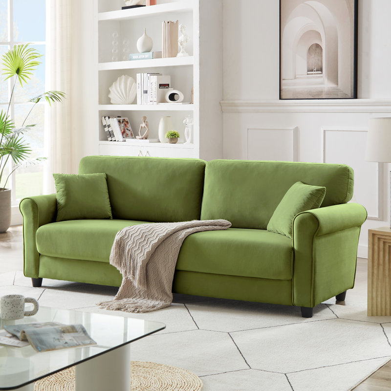 82.48'' Velvet Sofa, Green
