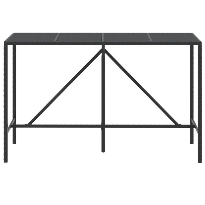 Leithan Rectangular 180Cm L Outdoor Standing Height Table, Black