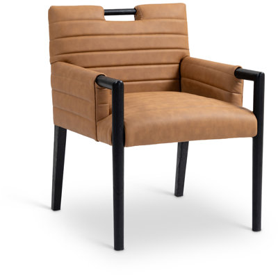 Jaynia Vegan Leather Dining Arm Chair