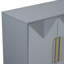 Armoire contemporaine avec portes triangulaires - Option de couleur bicolore Design géométrique à quatre portes gris Rangement polyvalent pour espaces de vie, tablettes réglables, style-1886733046-1886733041