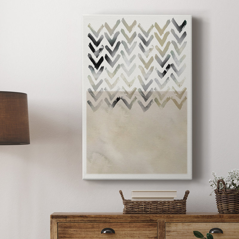 Neutral Chevron -Custom Wrapped Gallery Cavas, 18" H x 12" W