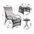 3 Pieces Wicker Outdoor Patio Furniture Set With Lounge Chair, Balcony Chairs Table Set With Cushions, Ottoman, Patio Conversation Sets For Garden,Deck,And Porch-1468080005
