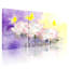 Ensemble de 3 tableaux muraux aquarelle sur toile tendue représentant des fleurs de lotus et des papillons-1035832570