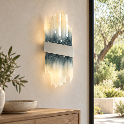  Gadon  23.6"H LED Mute Blue Silver Flush Mounted Sconce