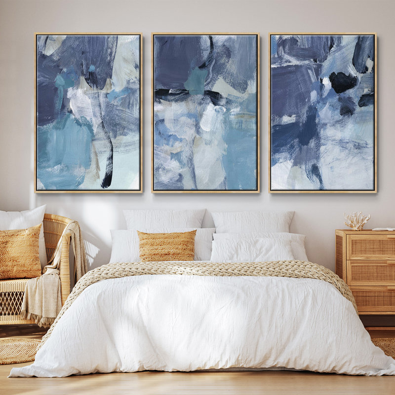 «Paper Scene I», ensemble de 3 reproductions sur toile, Naturel, H 27 po x l 54 po