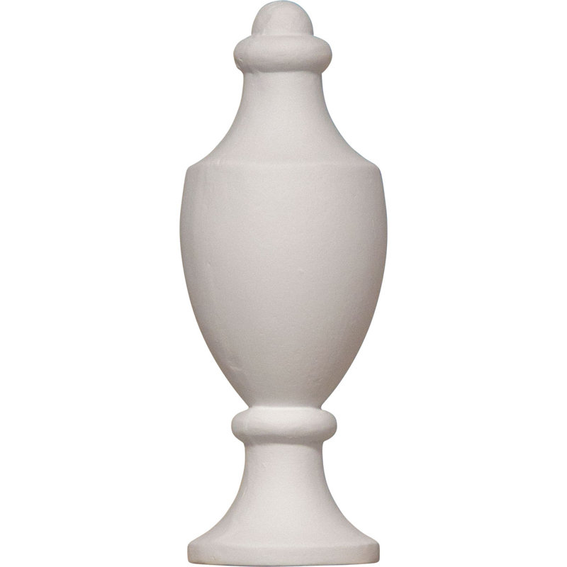 White Polyurethane Traditional Urn Finial, 6" Height