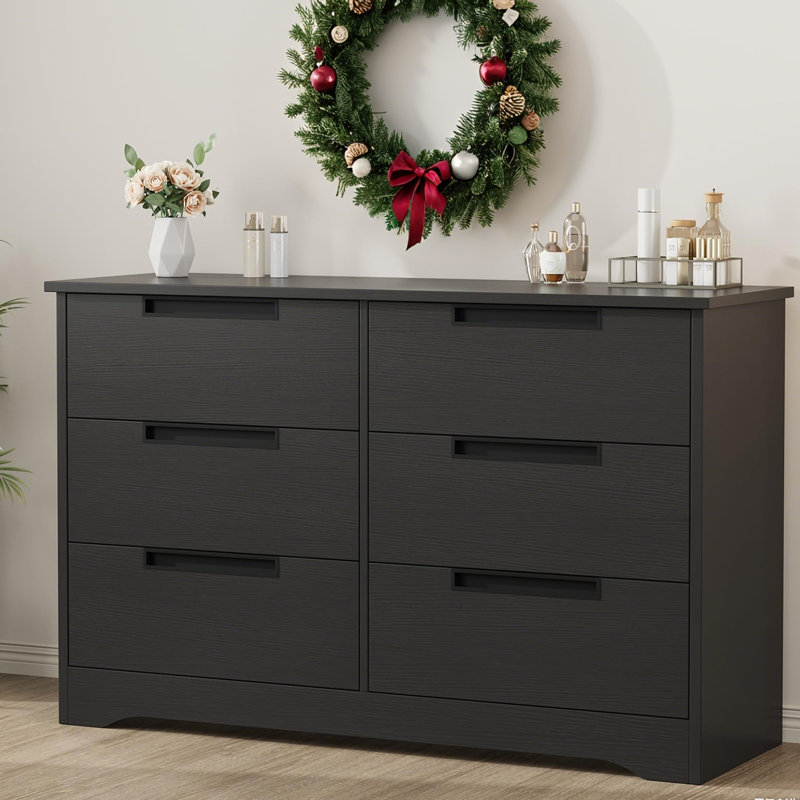 118.9 cm W Chest of 6 Drawers, Black