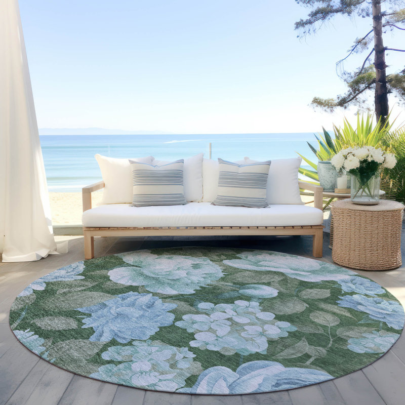 Tapis intérieur / extérieur lavable à la machine Chantille ACN1566 Sky, Rond 8 pi