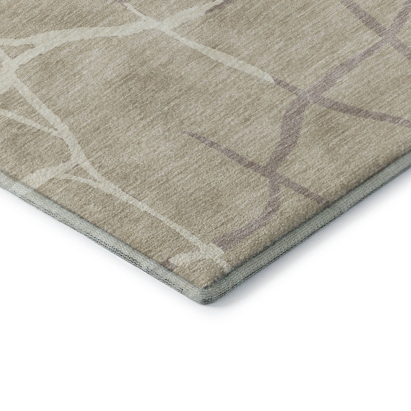 Premium Machine Washable Cossette AMF1049 Squares Rug, Tapis de couloir 2 pi 3 po x 7 pi 6 po