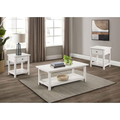 Ensemble de 3 tables basses et 1 table de bout Milbourn - blanc