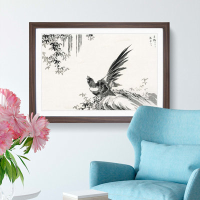 Japanese Magpie by Numata Kashu - Framed Print