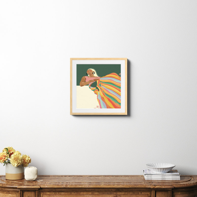 «Rainbow Lady» encadrée par Gigi Rosado, Oui, Papier encadré naturel, H 20 po x l 20 po x P 0,75 po