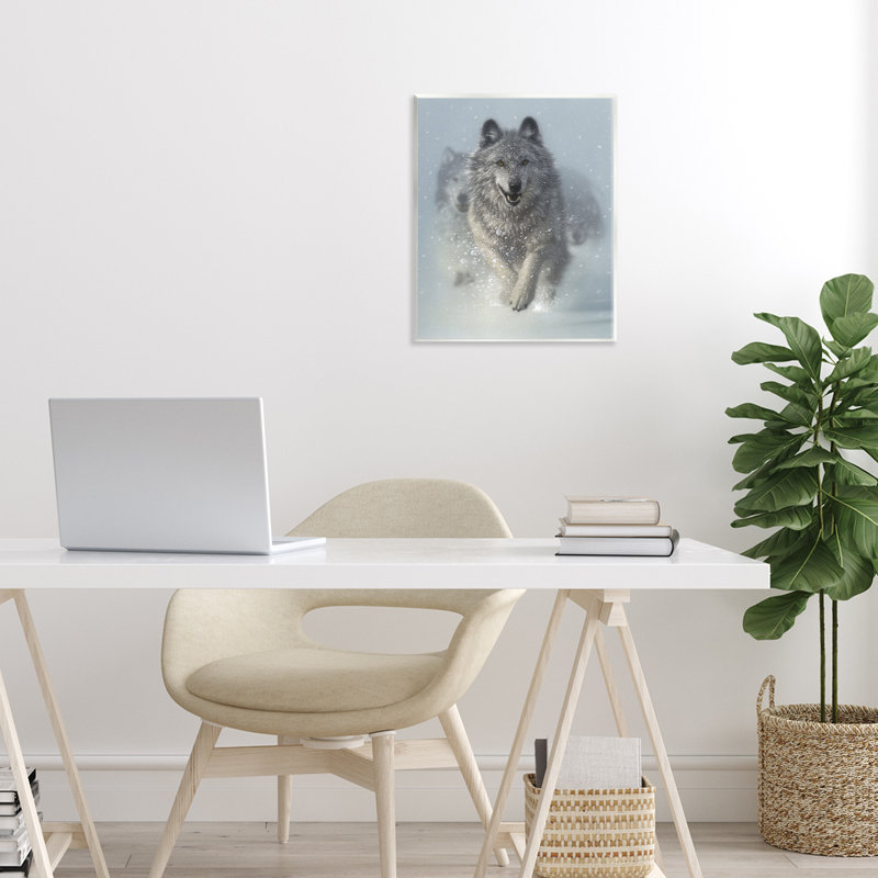 Plaque murale «Snow Plow Run Wolf Pack», conception par Collin Bogle