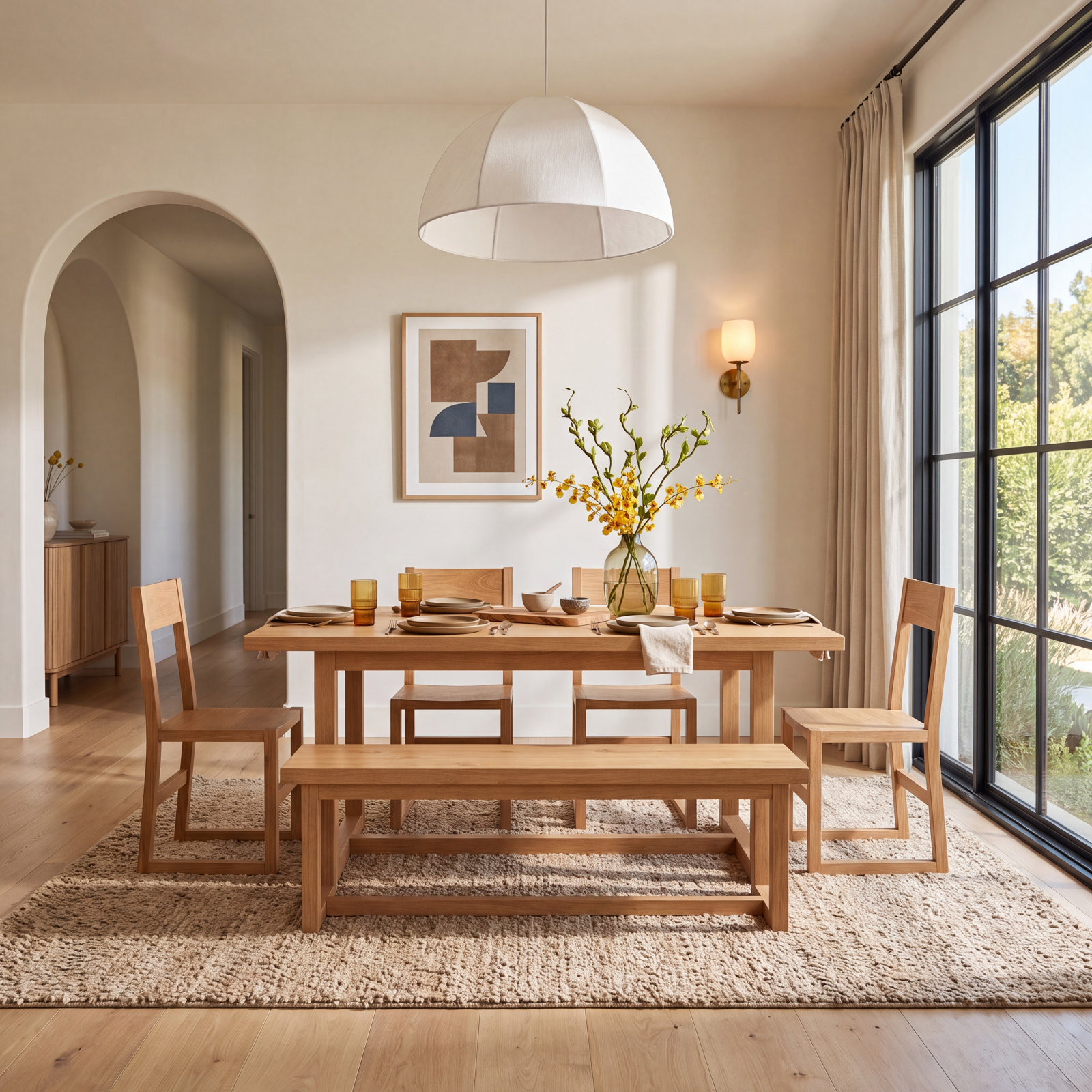 Modica Pine Dining Table Set