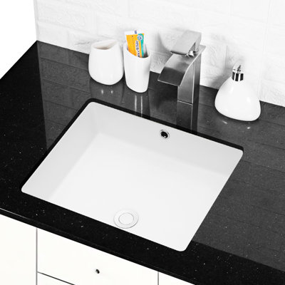 Elegant Ceramic Bathroom Sink - Rectangular Undermount For A Classy Look Fixture