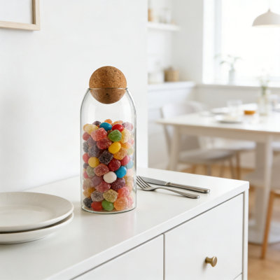Glass storage jar Classic Storage Display Sealed Jar Kitchen Miscellaneous Grain Storage Jar Coffee Transparent Glass Product Storage Jar