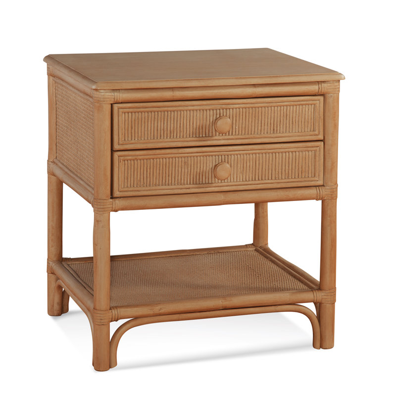 Summer Retreat 2 - Drawer Rattan Nightstand, Flax